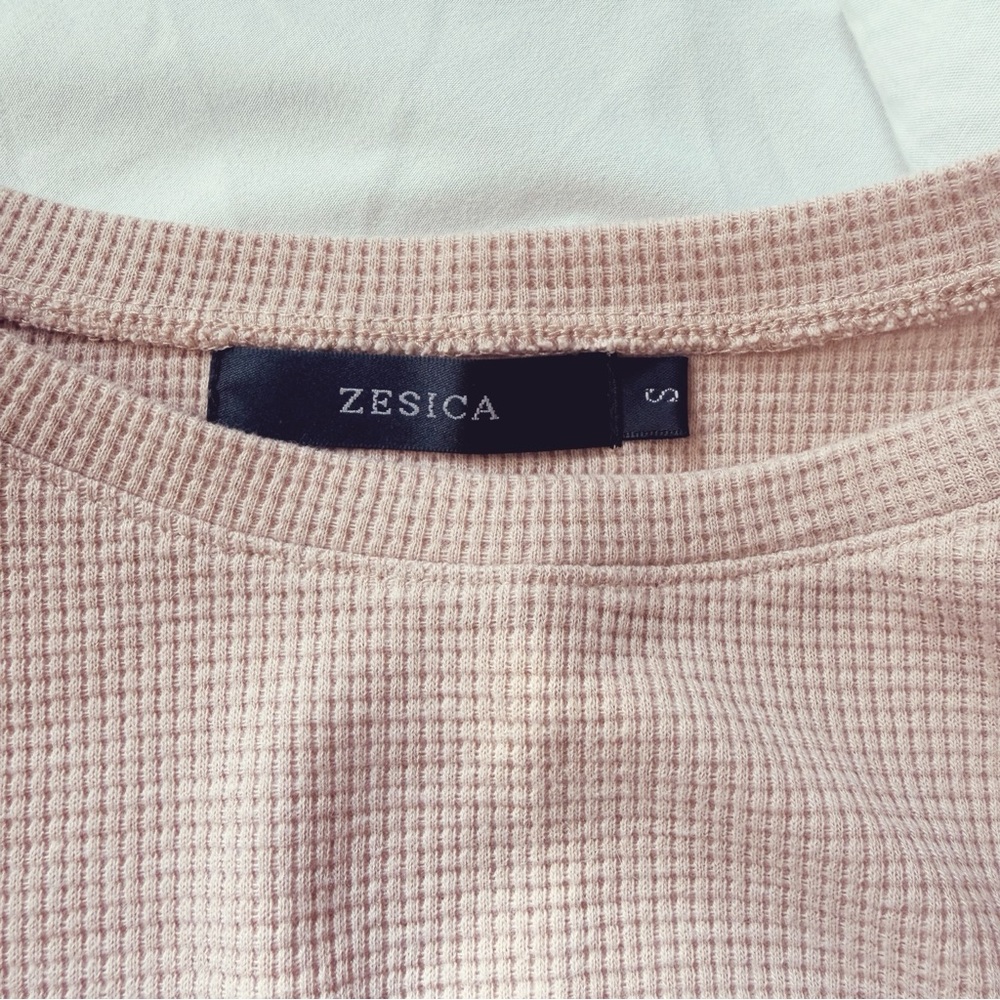 Amazon Zesica Beige Pink Long Sleeve Waffle Lounge Set - Picture 4 of 4